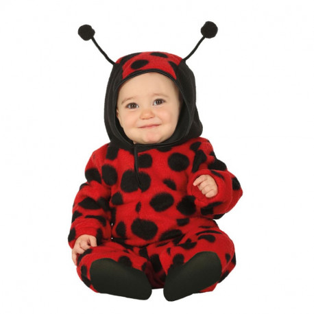 COSTUME CARNEVALE COCCINELLA BAMBINI 12/18 MESI TUTONE VESTITO BABY COMPLETO DI CAPUCCIO CON ANTENNE NO ACCESSORI