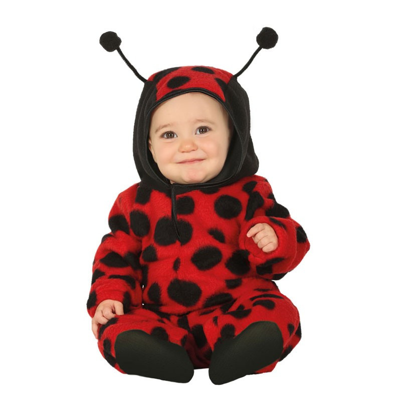 COSTUME CARNEVALE COCCINELLA BAMBINI 12/18 MESI TUTONE VESTITO BABY  COMPLETO DI CAPUCCIO CON ANTENNE NO ACCESSORI - Parole e Pensieri