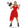COSTUME DONNA PAZZA PERICOLOSA VESTITO TG.S TRAVESTIMENTI DI CARNEVALE HARLEY QUINN SUICIDE ABITO ROSSO SEXY NO ACCESSOR