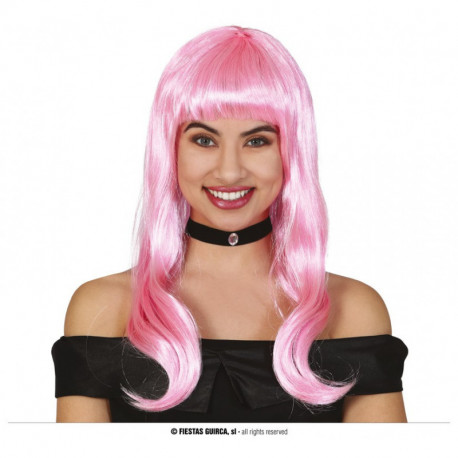 PARRUCCA ROSA CAPELLI MEDIO LUNGHI MELENA PER TRAVESTIMENTI DI HALLOWEEN/CARNEVALE SCENE E SPETTACOLI VARI PINK MANE