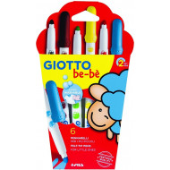 ASTUCCIO 6 PENNARELLI GIOTTO BE BÈ MAXY SUPER LAVABILI COLORI PER I PIU PICCOLI ALTA QUALITÀ GIOTTO BEBÈ FILA ITALY