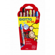 ASTUCCIO 6 SUPER MATITONI GIOTTO BEBÈ SUPER LAVABILI PASTELLI 6 COLORI PER I PIU PICCOLI ALTA QUALITÀ FILA ITALY