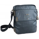 TRACOLLA MEDIA IN CANVAS BLU UOMO AERONAUTICA MILITARE 28X23X8CM 1 ZIP MULTITASCHE CON ZIP E CLIP AERONAUTICA MILI.ITALY