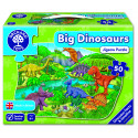 BIG DINOSAURS PUZZLE DINOSAURI SET 50 PEZZI 58X40CM DINOSAUR FACTS & TIMELINE ORCARD TOYS JIGSAW PUZZLE 4 ANNI +