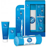 COFANETTO SSC NAPOLI SET ORAL CARE 4 PEZZI ASTUCCIO+BICCHIERE+DENTIFRICIO+SPAZZOLINO PRODOTTO UFFIC.MODICO MILANO ITALY