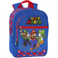 ZAINO ASILO SUPERMARIO BLU E ROSSO 30X22X10CM 2 ZIP ZAINETTO ORIGINALE NINTENDO DISTRIBUITO DA PANINI SCUOLA ITALY