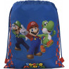 ZAINO COULISSE SUPERMARIO OFFICIAL NINTENDO SACCA CON SPALACCI E TASCA LATERALE CON ZIP 42X35CM DA PANINI SCUOLA ITALY