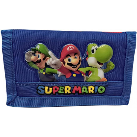 PORTAFOGLIO A STRAPPO SUPERMARIO OFFICIAL NINTENDO MULTITASCHE PORTAMONETE CON ZIP 13X8,5CM DA PANINI SCUOLA ITALY