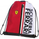 ZAINETTO A SACCA FERRARI KIDS 32X42CM ORIGINAL ZAINO COULISSE ROSSO TASCA CON ZIP LOGO GIALLO DISTRI.PANINI SCUOLA ITALY