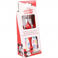 SET 2 POSATE IN ACCIAIO INOX MICKEY MOUSE DISNEY ORIGINAL CUCCHIAIO E FORCHETTA CON MANICO STAMPATO TOPOLINO