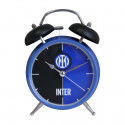 SVEGLIA CLASSICA FC INTERNAZIONALE IN METALLO NERO E AZZURRO MODELLO RETRÒ 16X12X5,5CM PRODOTTO UFFICIALE ITALY