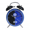 SVEGLIA CLASSICA FC INTERNAZIONALE IN METALLO NERO E AZZURRO MODELLO RETRÒ 16X12X5,5CM PRODOTTO UFFICIALE ITALY