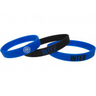 KIT 3 BRACCIALETTI IN SILICONE UNISEX FC INTERNAZIONALE 2 AZZURRI 1 NERO CON LOGO PRODOTTO UFFICIALE BIGIEMME ITALY