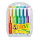 BLISTER SET STABILO SWING COOL WOW 6 COLORI FLUO KIT EVIDENZIATORI A PENNA VERDE/GIALLO/ARANCIO/VIOLA/BLU/LILLA