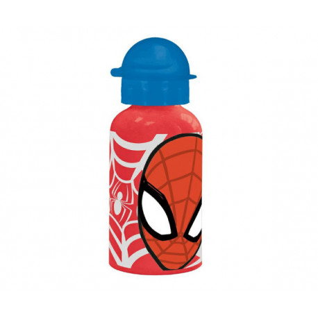 BORRACCIA ALLUMINIO SPIDERMAN ORIGINAL MARVEL 500ML ROSSA CON BECCUCCIO BIANCO RICHIUDIBILE CON TAPPO BLU IN PLASTICA