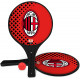 PADDLES AC MILAN COPPIA RACCHETTE NERE CON LOGO E PALLINA COLORATA GIOCHI DA SPIAGGIA PRODOTTO UFFICIALE MADE IN ITALY