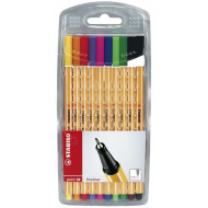 BLISTER 10 PENNE STABILO POINT 88 PENNA EXTRA FINE PUNTA 0,4MM 1O COLORI ASSORTITI STABILO FINELINER GERMANY