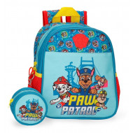 ZAINO ASILO PAW PATROL ALWAYS HEROIC 23X25X10CM 1 ZIP +TASCHE PORTA BORRACCIE + PORTAMONETE+ FASCIA AGGANCIO PER TROLLEY