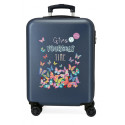 TROLLEY DA VIAGGIO ABS 4 DOPPIE RUOTE MOVOM GIVE YOURSELF TIME 37X55X20CM BLU VALIGIA BAGAGLIO A MANO 2CHIUSURE A COMBIN