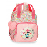 ZAINO ASILO MINNIE FLORALS DISNEY ROSA 22X28X10CM CON POMPOM ROSA PRETTY AS A PETAL ZAINETTO TOPOLINA C/AGGANCIO TROLLEY