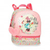 ZAINO ASILO CON PORTAMERENDA MINNIE FLORALS PRATTY AS A PETAL DISNEY CON POMPOM ROSA 23X28X13CM C/AGGANCIO AL TROLLEY