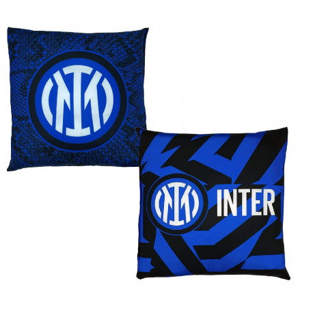 CUSCINO DA SALOTTO FC INTERNAZIONALE ORIGINALE 35X35X10CM NEROAZZURRO CON LOGO PRODOTTO UFFICIALE DA 3 SPORT SRL ITALY