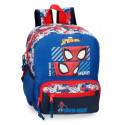 ZAINO ASILO E DA VIAGGIO SPIDER MAN 23X28X10CM 1 ZIP +TASCHE PORTA BORRACCIE + 2 TASCHE CON ZIP ZAINETTO UOMO RAGNO