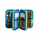 ASTUCCIO SCUOLA 3 ZIP A LIBRO SJ GANG GOALKICK BOY 45PZ.PENNA CANCELLABIL.FRIXION/PASTELLI GIOTTO+ACCESSORI SEVEN ITALY