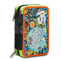 ASTUCCIO SCUOLA 3 ZIP A LIBRO SJ GANG SEA PIRATE BOY 45PZ.PENNA CANCELLABI.FRIXION/PASTELLI GIOTTO+ACCESSORI SEVEN ITALY