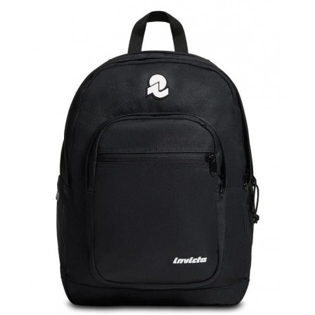 ZAINO SCUOLA ORGANIZZATO INVICTA NERO JELEK PLAIN BACKPACK 43X32X24CM 2 ZIP 2 TASCHE CON ZIP GARANZ.4 ANNI SEVEN ITALY