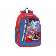 ZAINO SCUOLA ORGANIZZATO BLU E ROSSO MARIOKART NINTENDO OFFICIAL 3 ZIP 44X33X21CM SUPERMARIO KART DA PANINI SCUOLA ITALY