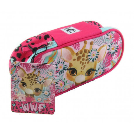 ASTUCCIO SCUOLA OVALE ORGANIZZATO WWF GIRL ILLUSTRATO ANIMALI PICCOLA ZEBRA 32X23X43CM 1 ZIP PANINI SCUOLA ITALY