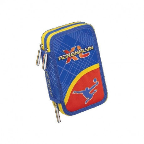 ASTUCCIO 3 ZIP A LIBRO CALCIATORI PANINI SCUOLA ORIGINAL COMPLETO ORGANIZZATO INTERNO 41 PEZZI GIOTTO/FILA/TRATTO/LYRA