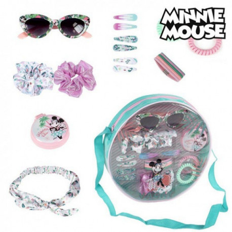 SET BELLEZZA ACCESSORI MODA DISNEY MINNIE BORSA MARE C/TRACOLLA CON OCCHIALI DA SOLE BRACCIALI ELASTICI PINZETTE CAPELLI