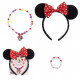 SET 3 PEZZI MINNIE MOUSE DISNEY ORIGINAL ACCESSORI MODA E PER CAPELLI CERCHIETTO BRACCIALE E COLLANA TOPOLINA