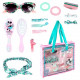 SET BELLEZZA ACCESSORI MODA DISNEY MINNIE BORSETTA CON OCCHIALI DA SOLE BRACCIALI ELASTICI PINZETTE SPAZZOLA X CAPELLI