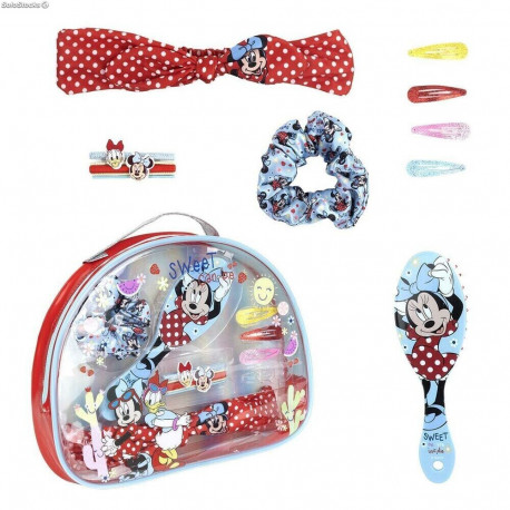 SET BELLEZZA ACCESSORI PER CAPELLI DISNEY MINNIE BEAUTY DA VIAGGIO CON SPAZZOLA CERCHIETTO ELASTICI PINZETTE PER CAPELLI