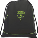 ZAINO COULISSE SCUOLA E TEMPO LIBERO AUTOMOBILI LAMBORGHINI 41X35CM NERO BORDATURE E LOGO VERDE FLUO.PANINI SCUOLA IT