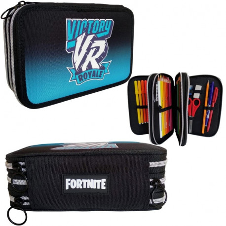 ASTUCCIO SCUOLA 3 ZIP A LIBRO FORTNITE SPORTY VICTORY 45PZ GIOTTO PENNA CANCELL.FRIXION +ASSESSORI.PANINI SCUOLA ITALY