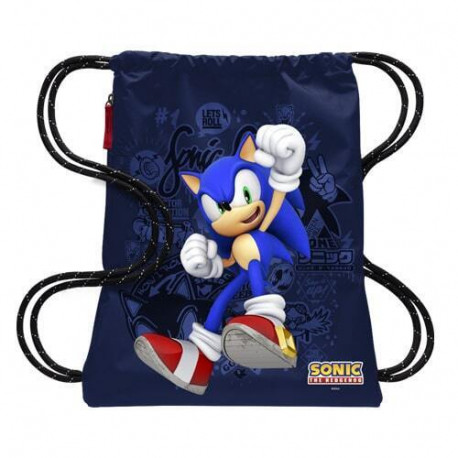 ZAINO STRING BAG TEMPO LIBERO SONIC THE HEDGEHOG ZAINETTO A SACCA CON SPALLACCI 31X42CM UTILE PER VIAGGI