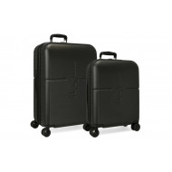 SET 2 TROLLEY DA VIAGGIO ABS 4 RUOTE PEPE JEANS LONDON HIGHLIGHT 1 BAGAGLIO A MANO40X55X20CM 1 DA STIVA 47X67X25CM 2 ZIP