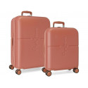 SET 2 TROLLEY DA VIAGGIO ABS 4 RUOTE PEPE JEANS LONDON HIGHLIGHT 1 BAGAGLIO A MANO40X55X20CM 1 DA STIVA 47X67X25CM 2 ZIP