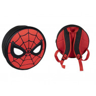 ZAINO ASILO E DA VIAGGIO SPIDERMAN 3D ORIGINAL MARVEL 31X31X8CM A FORMA CIRCOLARE TIPO SCUDO UOMORAGNO A RILIEVO