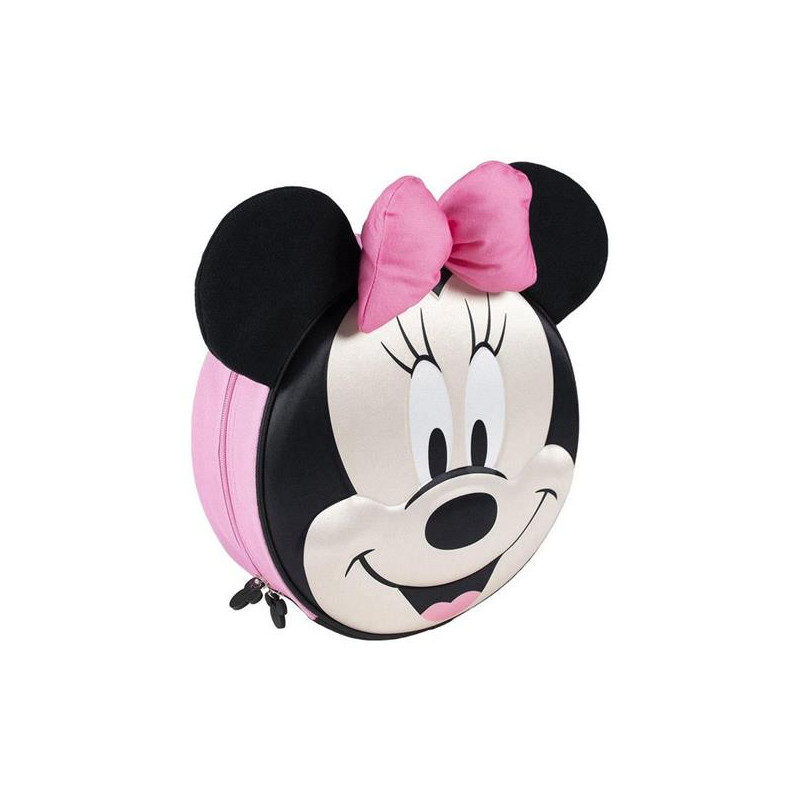 ZAINO ASILO MINNIE MOUSE TONDO 3D CON FIOCCO ROSA E ORECCHIE 9X27X27CM 1  ZIP TOPOLINA DISNEY AND FRIENDS ORIGINAL CERDÀ - Parole e Pensieri