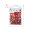 SET SCUOLA STATIONERY 16 PZ.HARRY POTTER GRYFFINDOR MATITE COLORATE PASTELLI A CERA GOMMA TEMPERINO ASTUCCIO QUADERNO