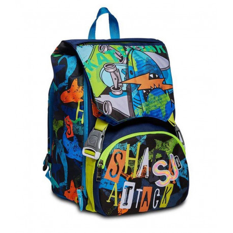 ZAINO SCUOLA SDOPPIABILE BIG SJ GANG BOY FLIP SYSTEM 3D ANIMAL 27X41X22CM 28LITRI LO ZAINO SEMPRE DIVERSO SEVEN ITALY