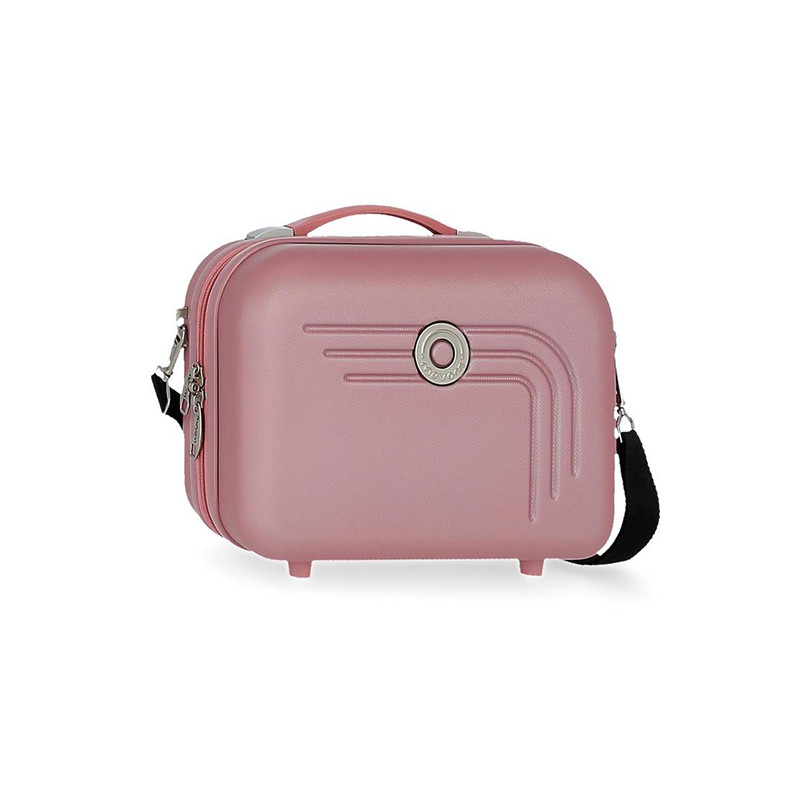 BEAUTY CASE DA VIAGGIO RIGIDO ABS MOVOM 29X21X15CM ROSA ANTICO 1ZIP CON  TRACOLLA E FASCIA ELASTICA ADATTABILE AL TROLLEY - Parole e Pensieri