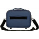 BEAUTY CASE DA VIAGGIO RIGIDO ABS MOVOM 29X21X15CM BLU MARE 1ZIP CON TRACOLLA E FASCIA ELASTICA ADATTABILE AL TROLLEY