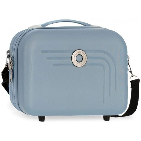 BEAUTY CASE DA VIAGGIO RIGIDO ABS MOVOM 29X21X15CM BLU CIELO 1ZIP CON TRACOLLA E FASCIA ELASTICA ADATTABILE AL TROLLEY