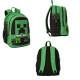 ZAINO ORGANIZZATO MINECRAFT ZAINO SCUOLA TEMPO LIBERO 43X33X19CM NEROVERDE+PIXEL PER PERSONALIZZARLO PANINI SCUOLA ITALY